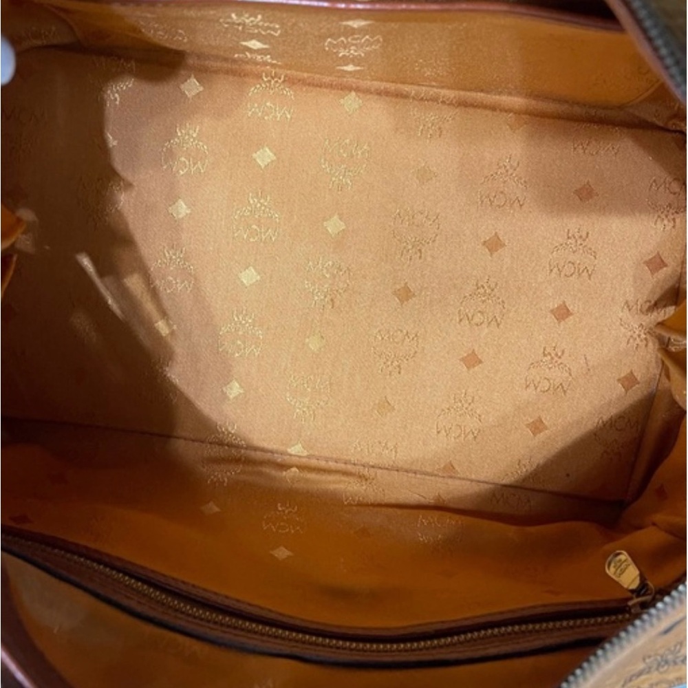 MCM Cognac Visetos Satchel Bag - Picture 6 of 7